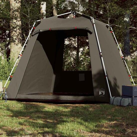 Tente de pêche VidaXL 4 personnes déclenchement rapide marron