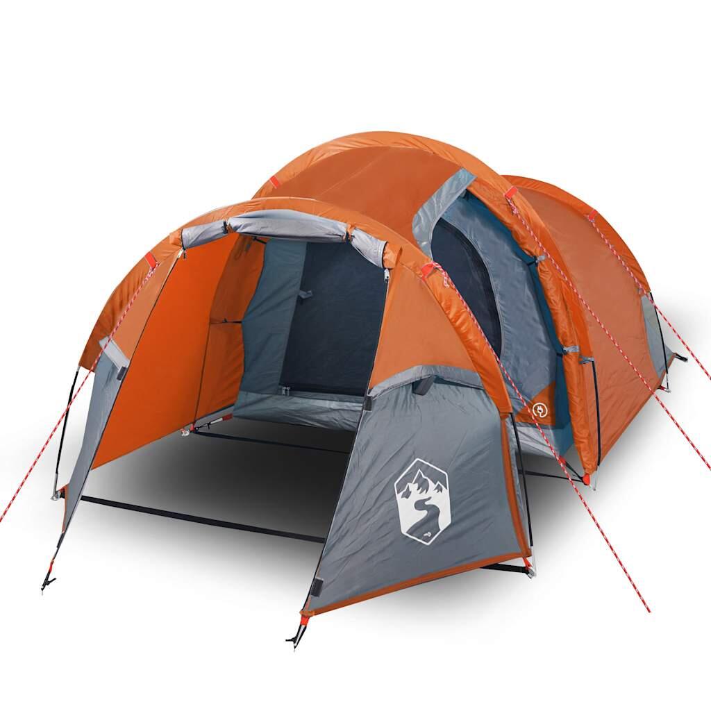 Tente Tunnel Vidaxl 3 personnes imperméable en orange 2/7