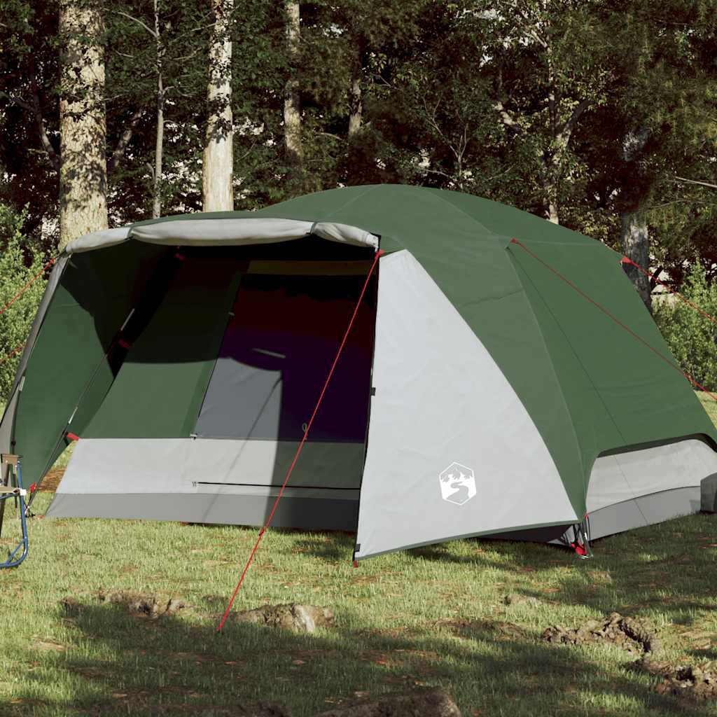 Waterproof 4-Person Tent with Awning - Green