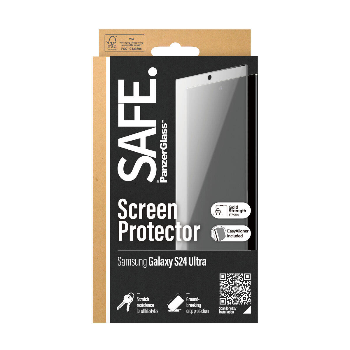 Protetor de ecrã para o telemóvel panzer glass safe95668 transparente