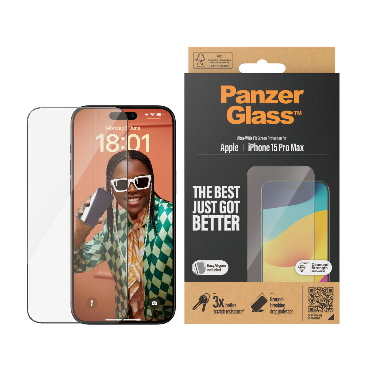 Film Protecteur pour Téléphone Portable Panzer Glass 2812 Transparent 3/4