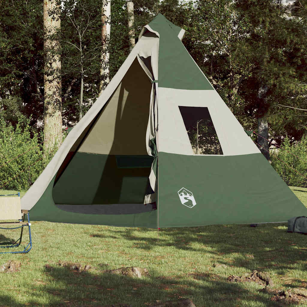 Tipi impermeable Vidaxl de 7 personas en verde 3/7