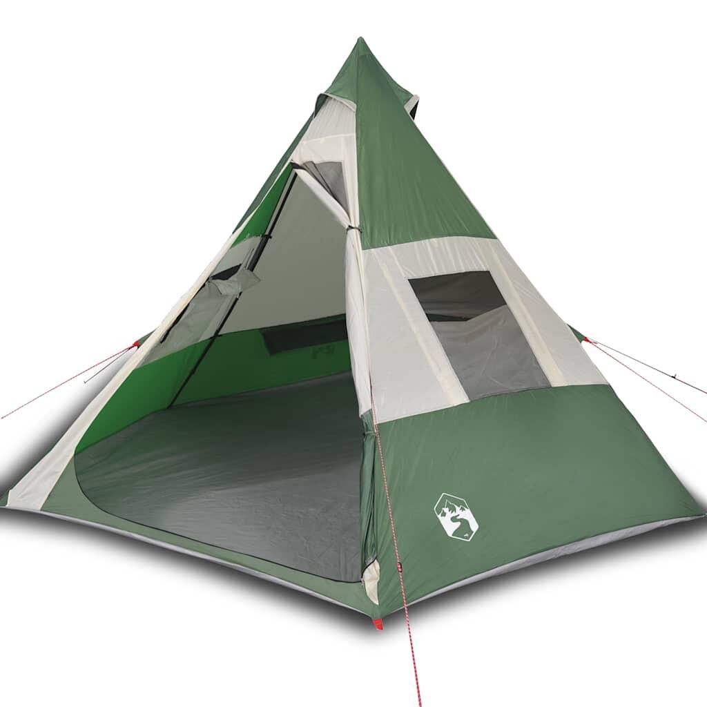 Tipi impermeable Vidaxl de 7 personas en verde 2/7
