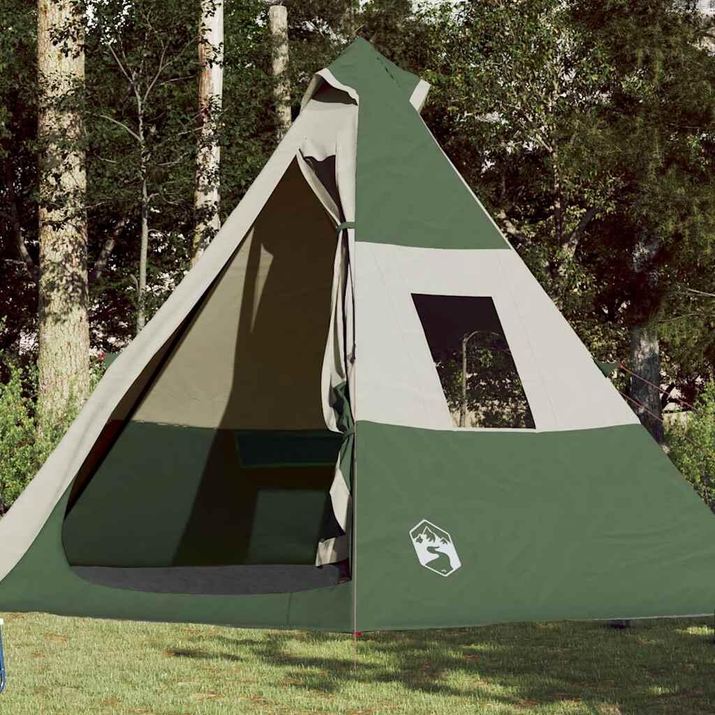 Vidaxl 7-Person Waterproof Tipi Tent in Green