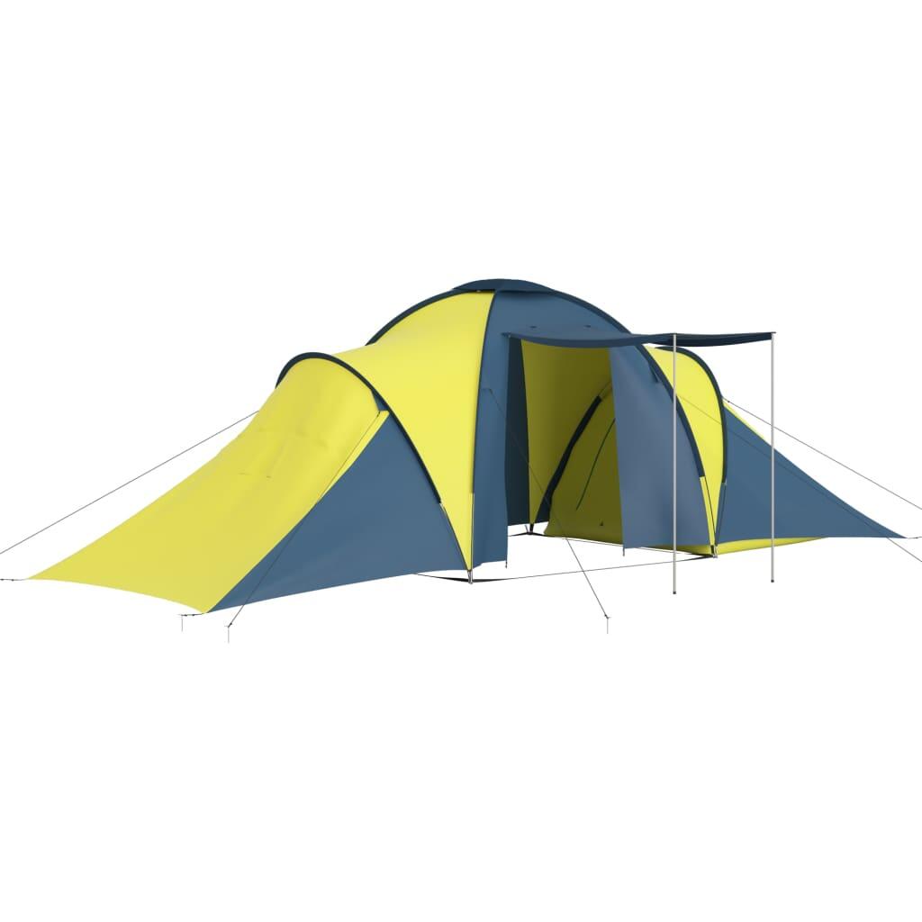 Tente Vidaxl 6 Personnes en Bleu et Jaune pour Vos Vacances de Camping 2/7