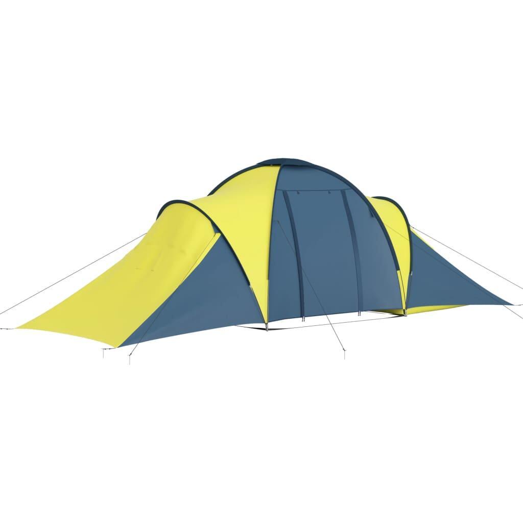 Tente Vidaxl 6 Personnes en Bleu et Jaune pour Vos Vacances de Camping 3/7