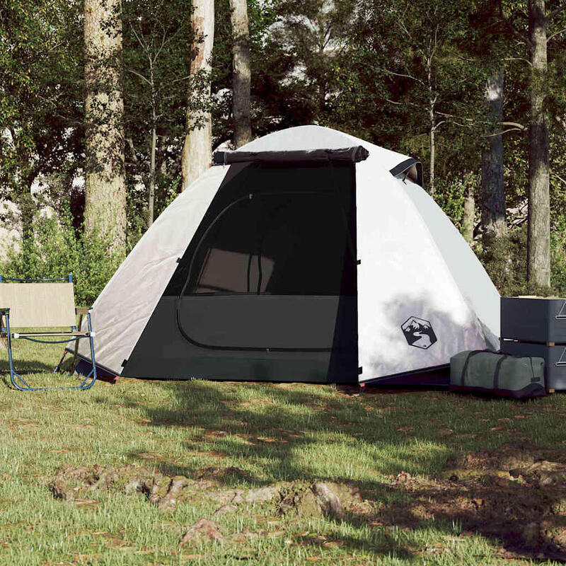 VidaXL Tente Dôme 2 Personnes - Imperméable et Tissu Occultant - Blanc