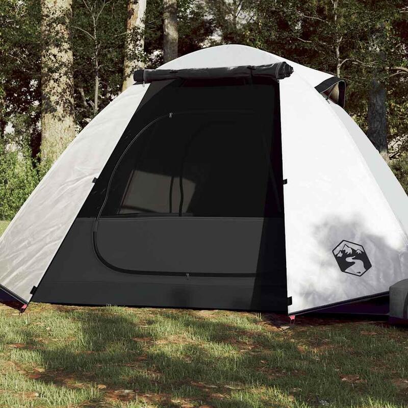 VidaXL Tente Dôme 2 Personnes - Imperméable et Tissu Occultant - Blanc