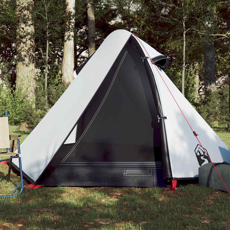 VidaXL Tente Dôme 2 Personnes - Tissu Imperméable et Occultant en Blanc
