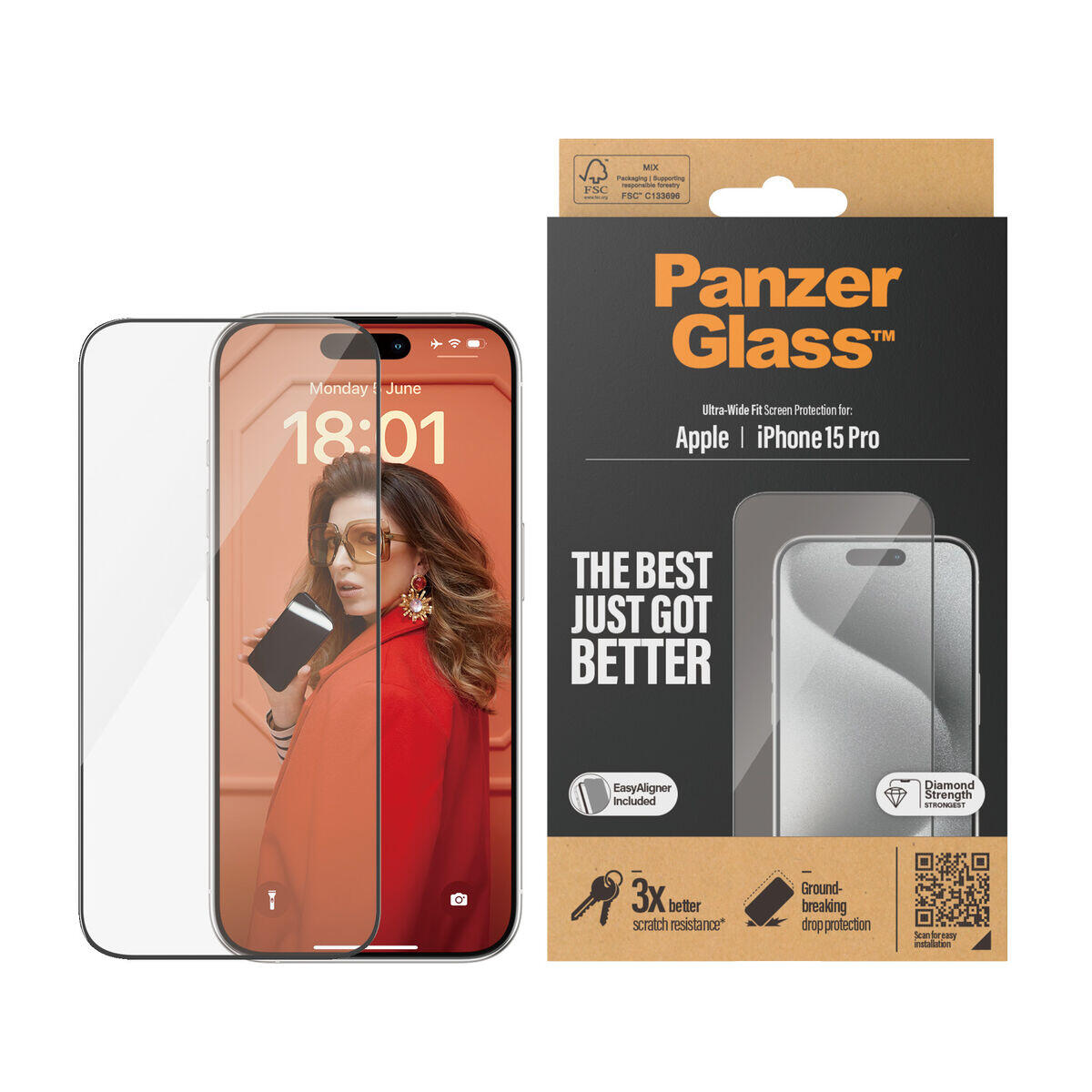 Protetor de ecrã para o telemóvel panzer glass 2810 transparente