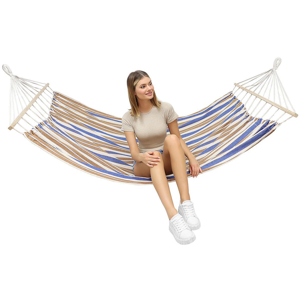 Hamak Enero Camp 2 osobowy 200X150CM z drążkiem 6/7