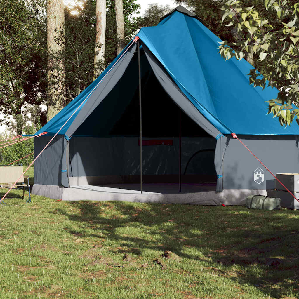 VidaXL Family Tipi Tent for 10 People Waterproof Blue 3/7