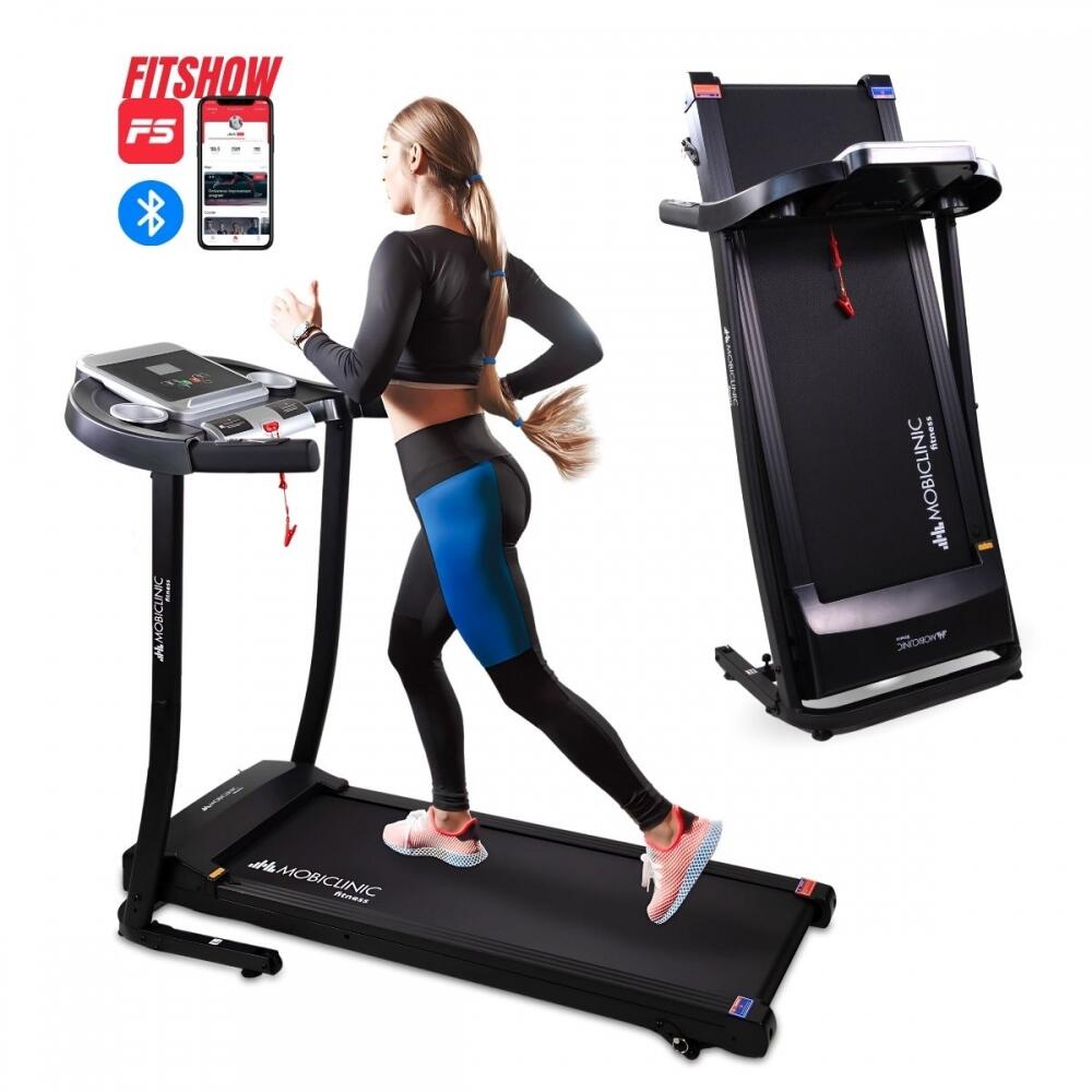 MOBICLINIC Opvouwbare loopband Bluetooth-luidspreker 12 km/u Liftsysteem App LCD-scherm
