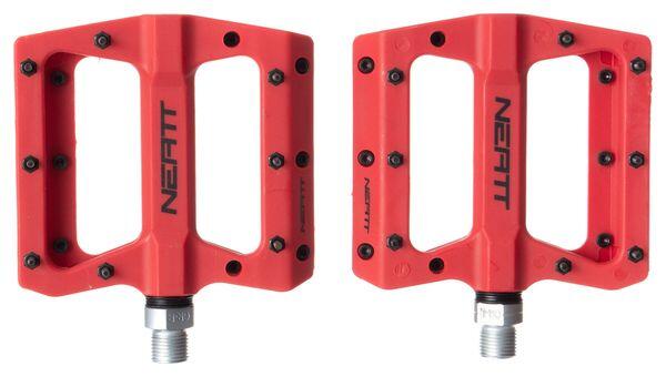 NEATT Coppia di Pedali Flat Neatt Composite 8 Pin Rosso