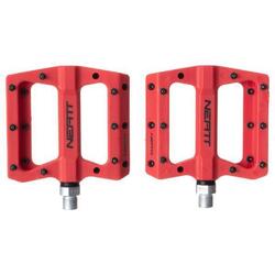 Paire de pédales plates NEATT Nylon Composite, 8 picots, rouge