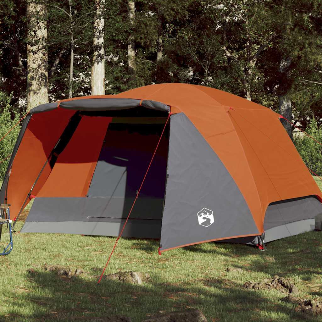 VIDAXL Tienda impermeable de 4 personas con toldo en naranja