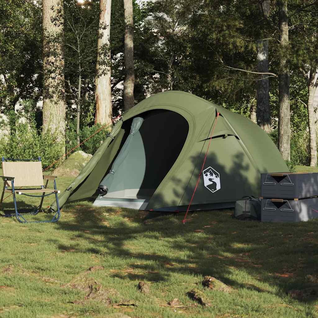 Tenda tunnel VidaXL 3 persone impermeabile verde oliva 3/7