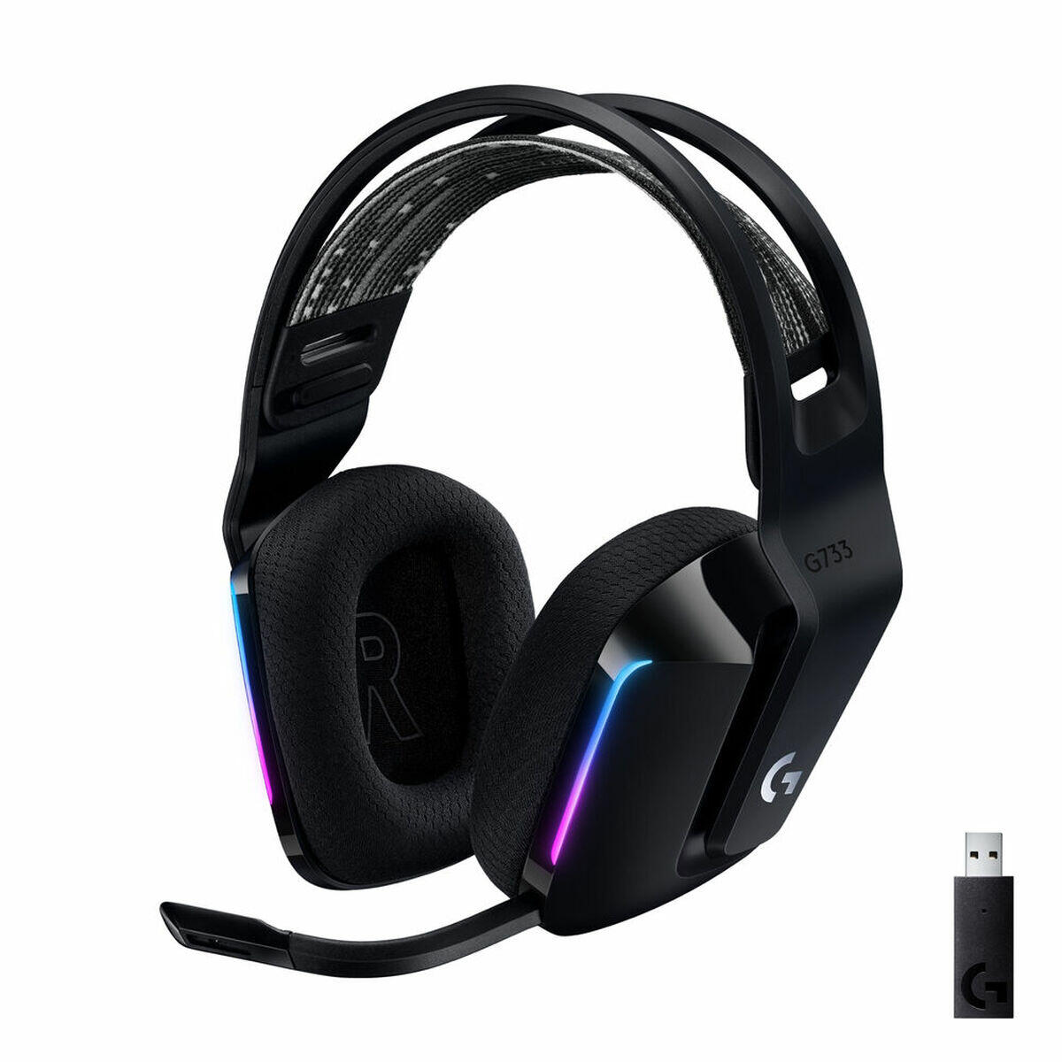 LOGITECH Gaming Headset met Microfoon Logitech G733 Lightspeed Headset Zwart
