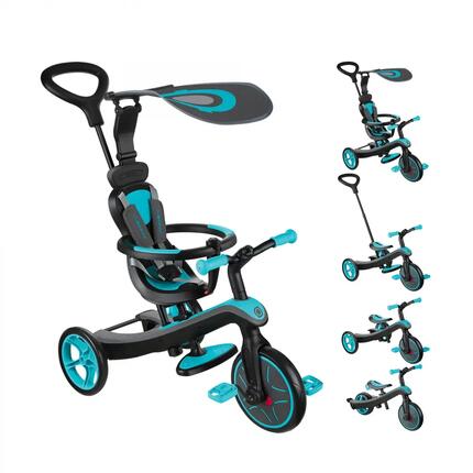 Tricycle évolutif pour bébé EXPLORER 4 en 1 - Bleu Canard