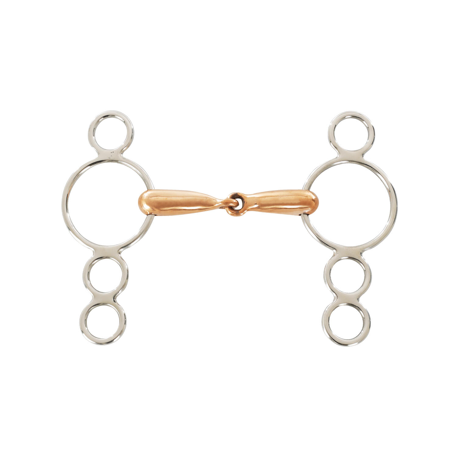UMBRIA EQUITAZIONE Mors Pessoa met 4 ringen voor pony in koper Umbria Equitazione