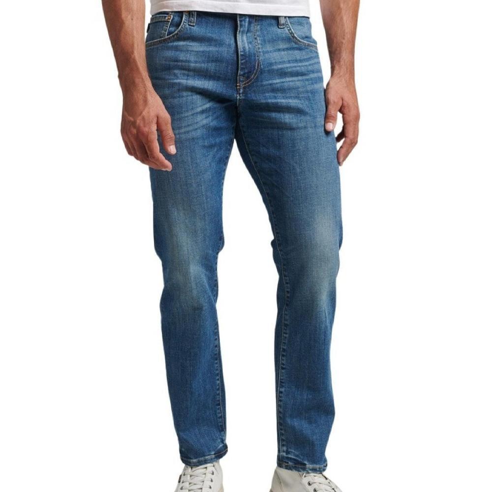 Superdry - Jeans Slim Bleu Moyen Homme Superdry Vintage Straight - Pantalons - Bleu - Decathlon