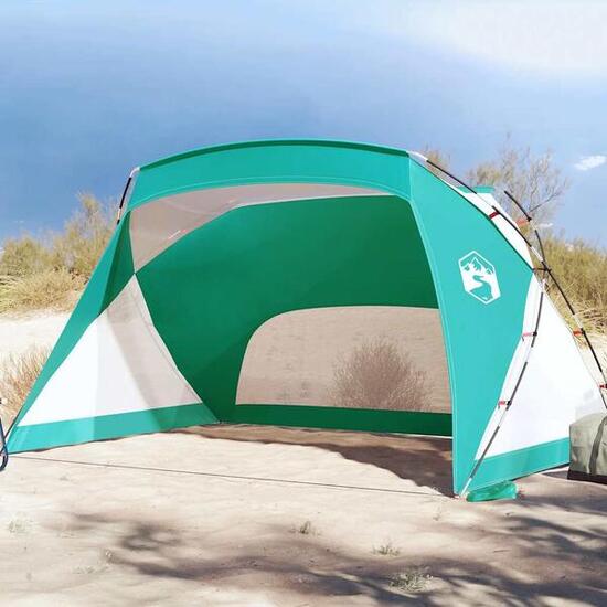 Tente de Plage Vidaxl 274x178x170 cm - Tente Imperméable Vert Mer
