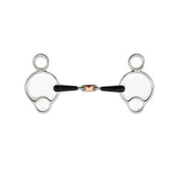 Mors 3 anneaux double brisures pour cheval caoutchouc Premier Equine