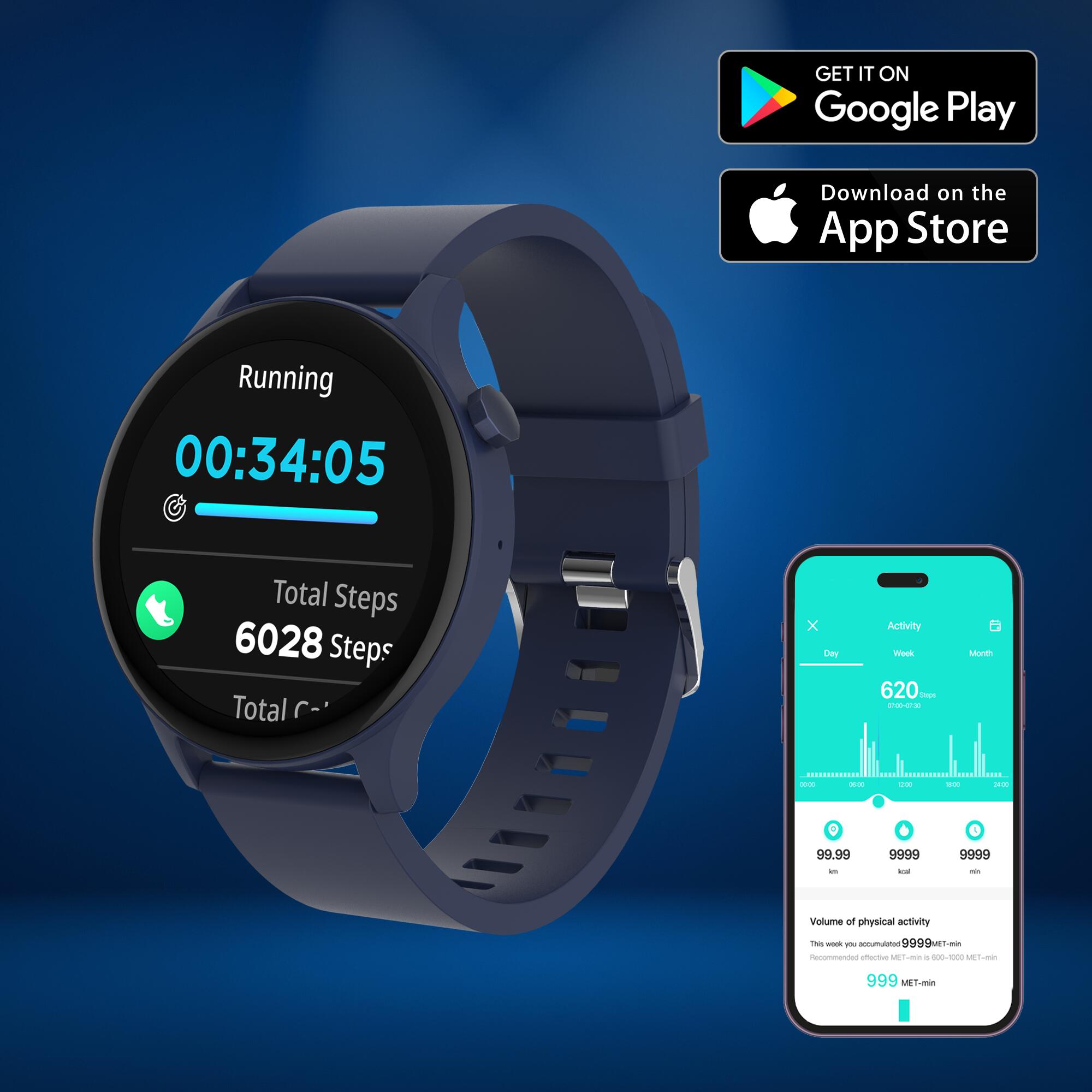 Smartwatch - Volledige Belfunctie - 100+ sportmodi - Hartslagmeter - SWC338BU 2/7