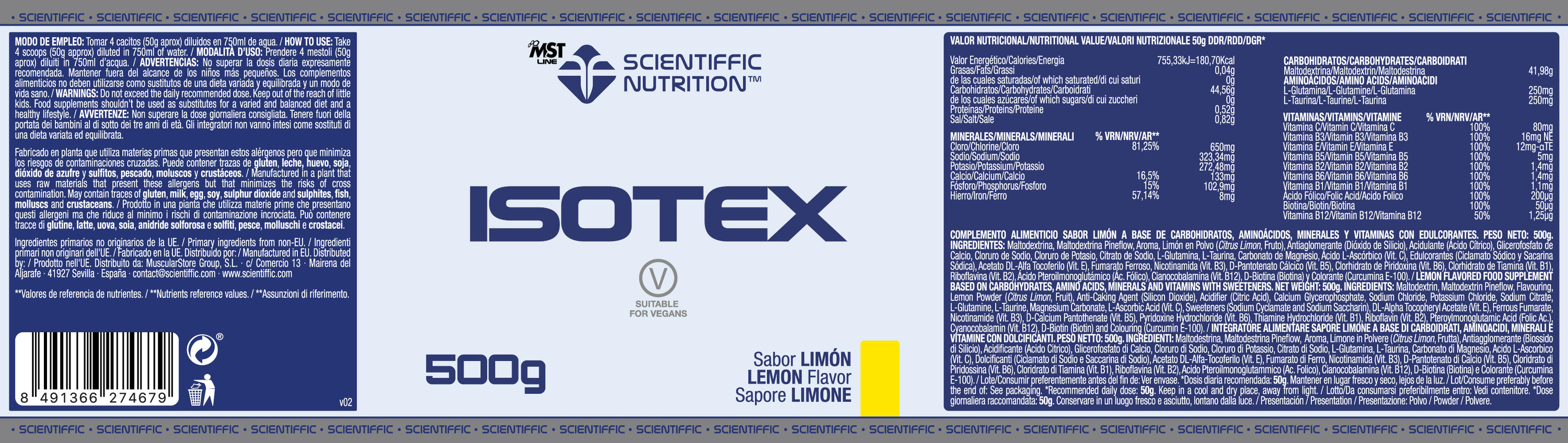 Isotex Endurance 500 Gr Limón 2/2