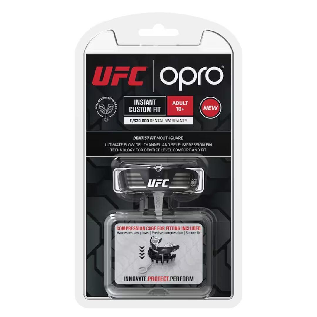 Mouthguard UFC Instant Custom Fit OPRO – Silver/Black 3/7