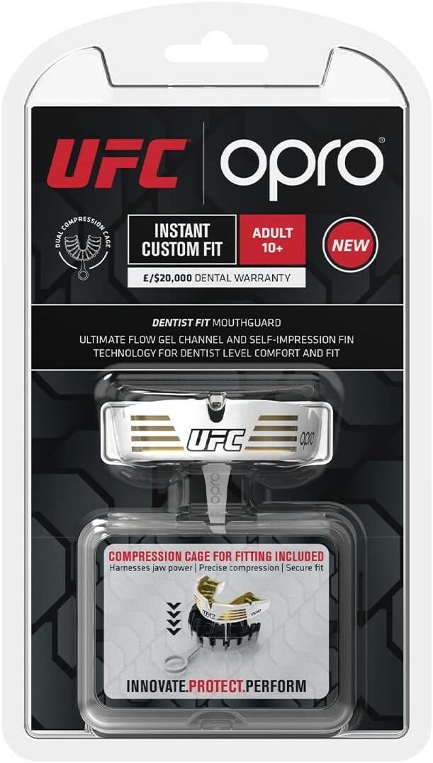 Paradenti UFC Instant Custom Fit OPRO – Oro/Bianco 3/3