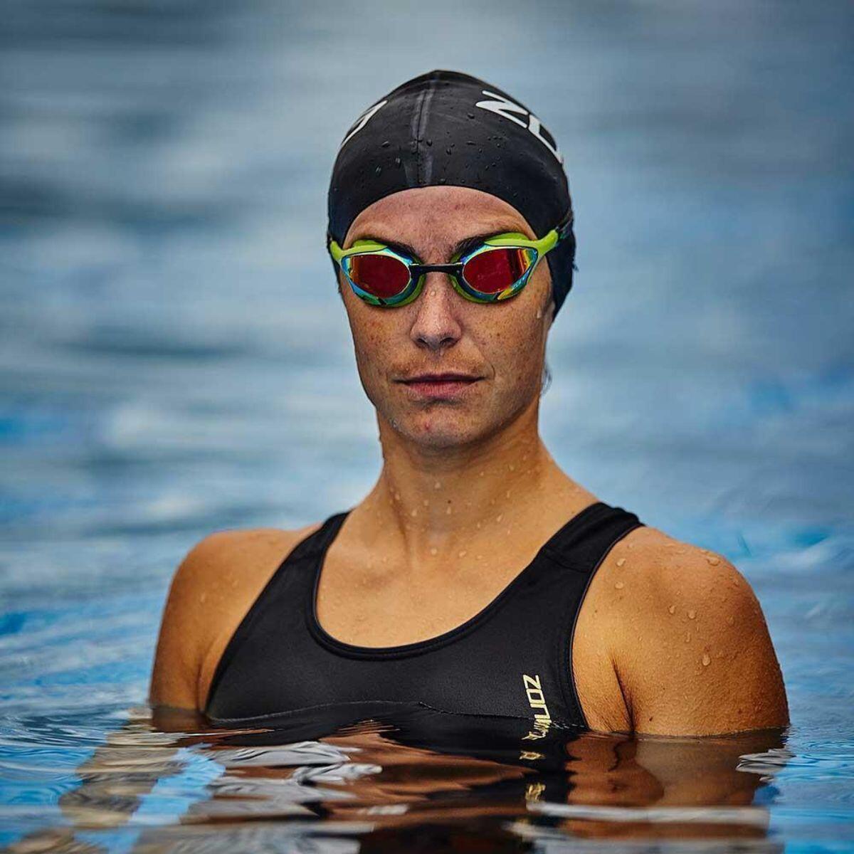 Zone3 Volaire Streamline Racing Goggle Espelho Lente Revo - Preto / Vermelho 3/4