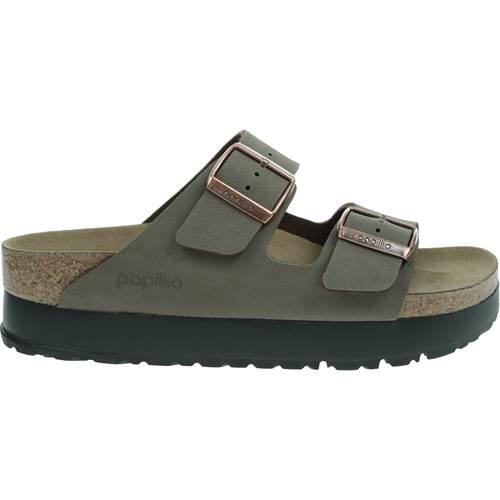 Sandals Birkenstock Arizona Pap Flex Platform Narrow Brown
