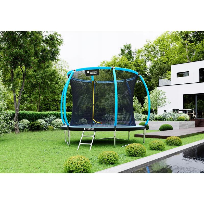 Trampolina Sapphire ST-8080W 8FT 252 cm z siatką wewnętrzną drabinka
