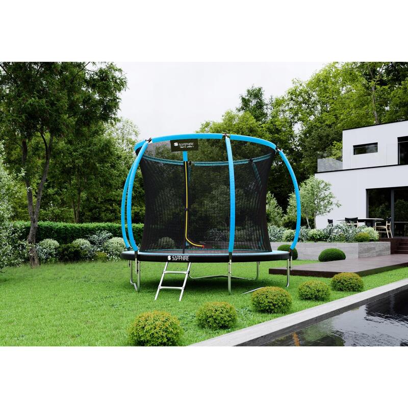 Trampolina Sapphire ST-1010W 10FT 312 cm z siatką wewnętrzną, drabinka