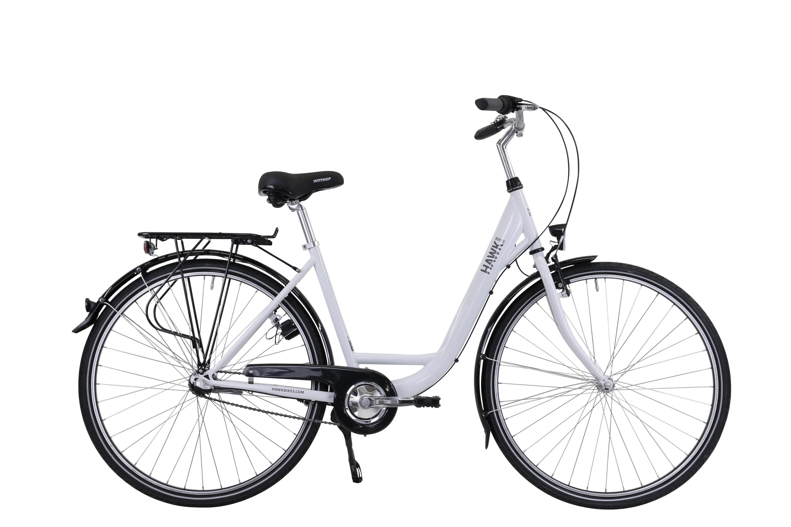 HAWK BIKES HAWK City Wave Premium Damen Fahrrad 28 Zoll Weiß 3-Gang Nabenschaltung