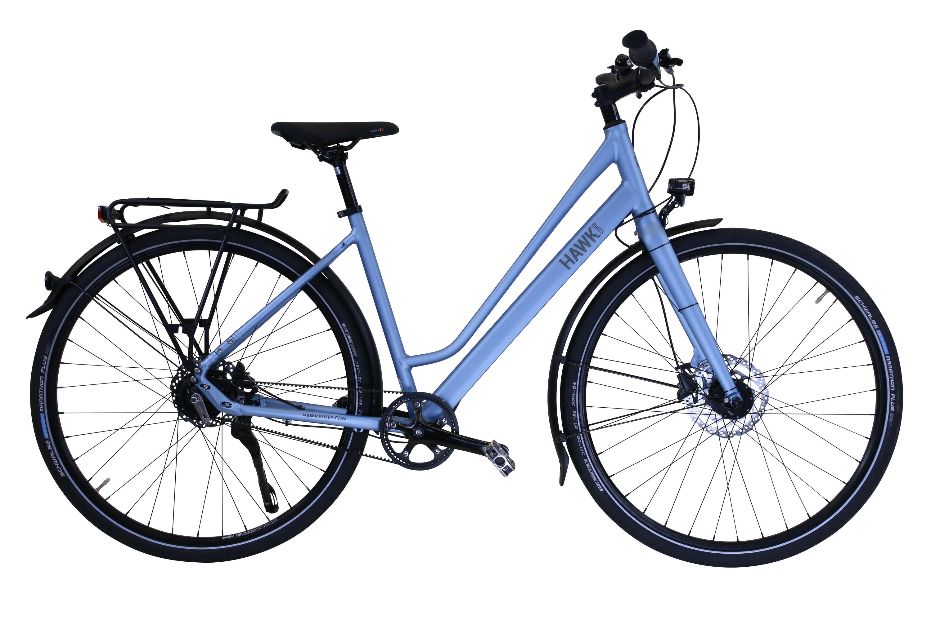 HAWK BIKES HAWK Trekking Lady Super Deluxe Fahrrad 28 Zoll Gates Riemenantrieb 8 Gang