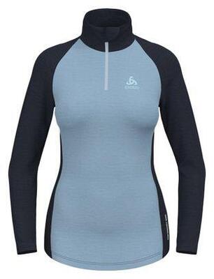 Dames odlo 1/2 zip performance wool 150 blue baselayer