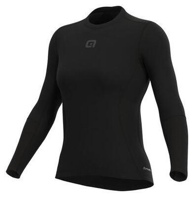 Dames thermoshirt lange mouw grid zwart
