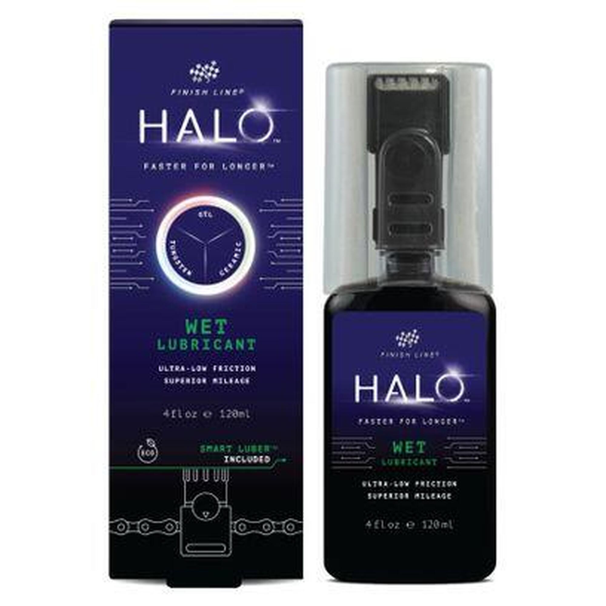 Cire de Chaîne Finish Line Halo Wet 120ml + Applicateur Smart Luber