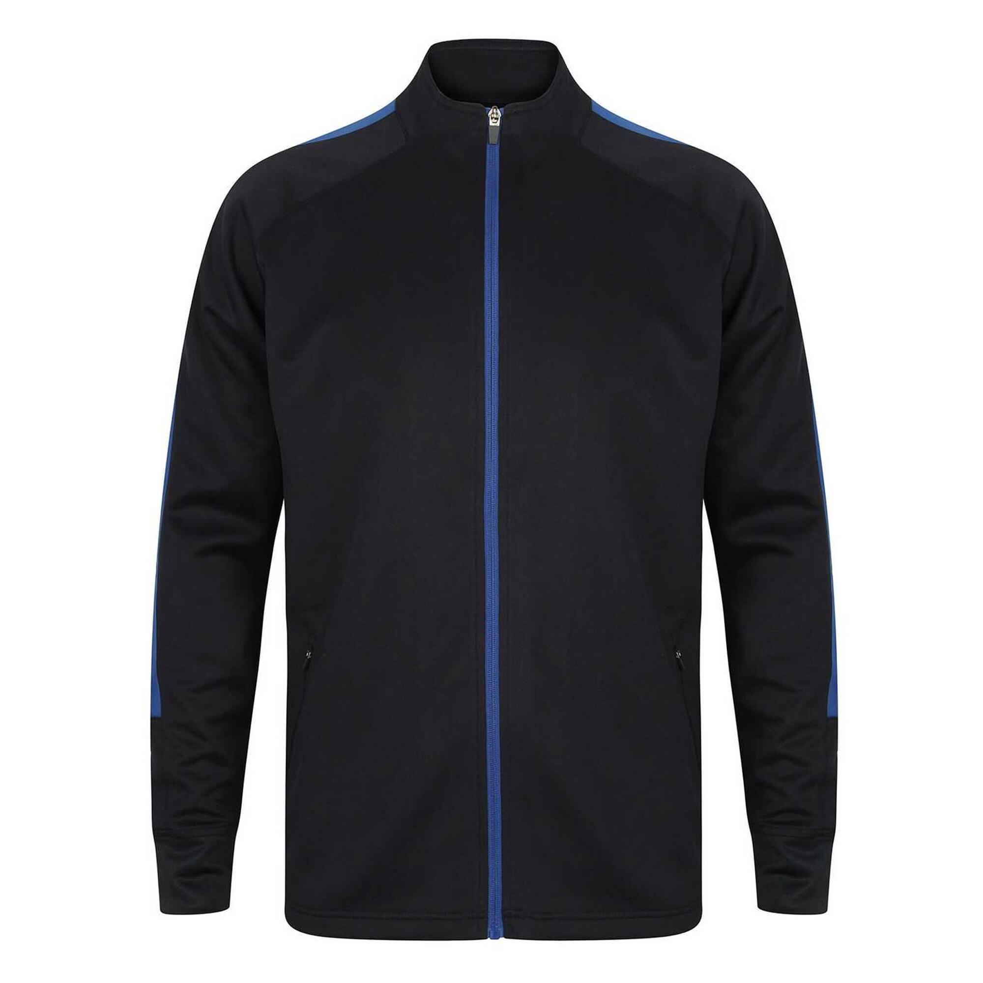 Finden & Hales Mens Contrast Panel Knitted Tracksuit Top
