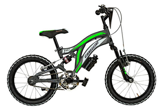 Vélo Enfant VTT Canellini COLORADO 16" Full Suspension - Titane/Vert