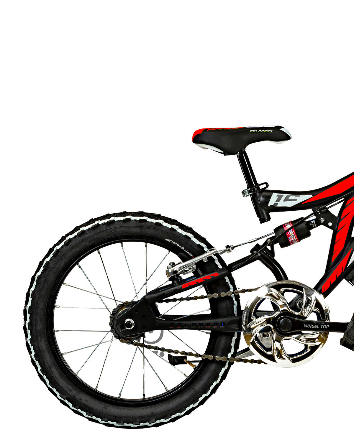 Bicicleta de criança BTT Canellini COLORADO 16" Suspensão Total - Preto/Vermelho 2/3
