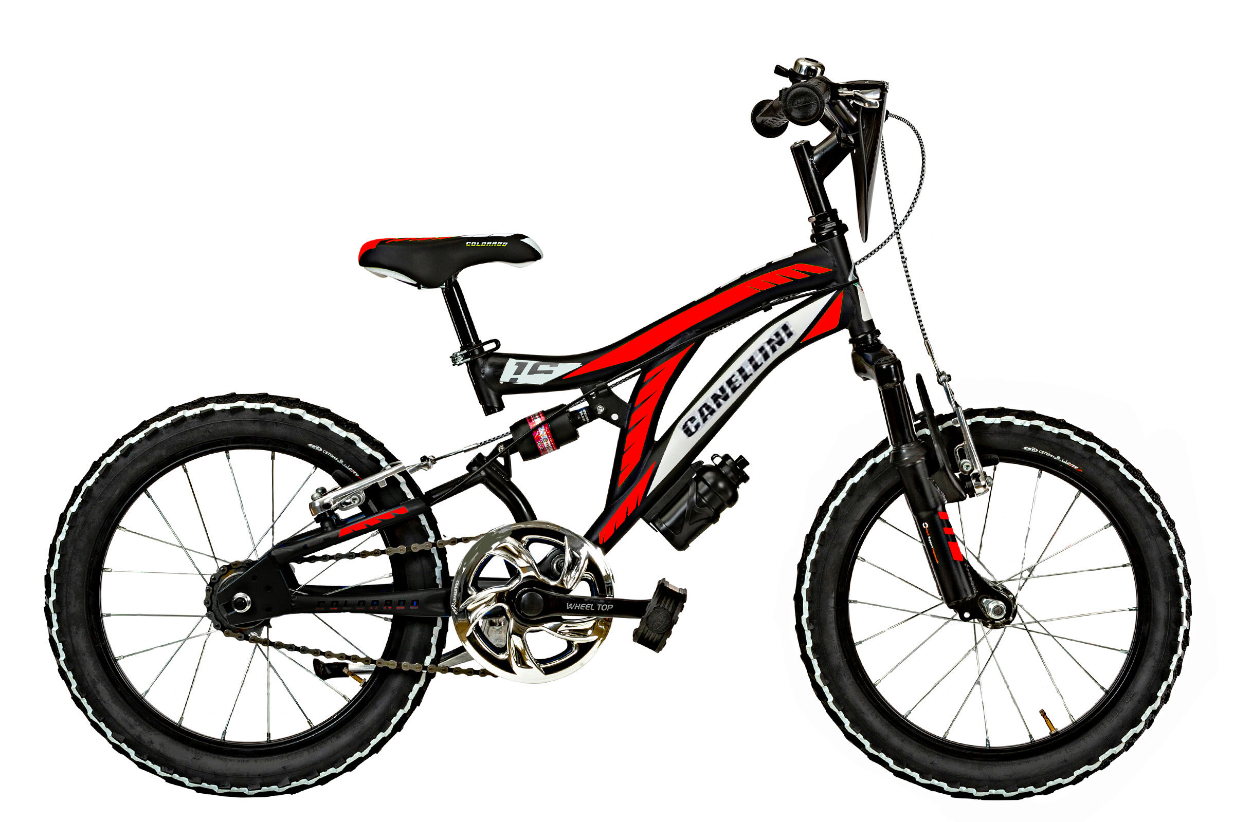 CANELLINI Bici da bambina MTB Canellini COLORADO 16" FULL SUSPENSION - Nero/Rosso