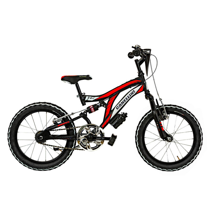 Bicicletă pentru băieți Canellini COLORADO 16" - Negru/Roșu