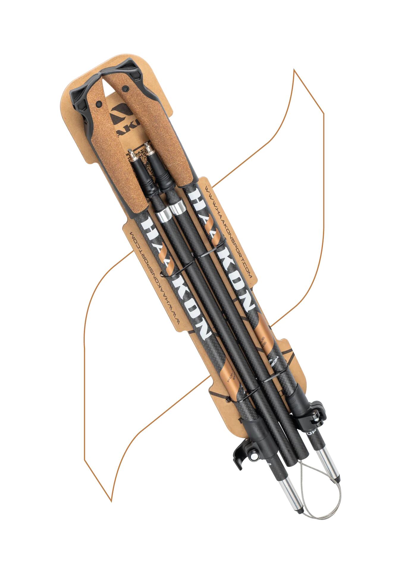 HAAKON Opvouwbare en telescopische Nordic walking stokken Bronze