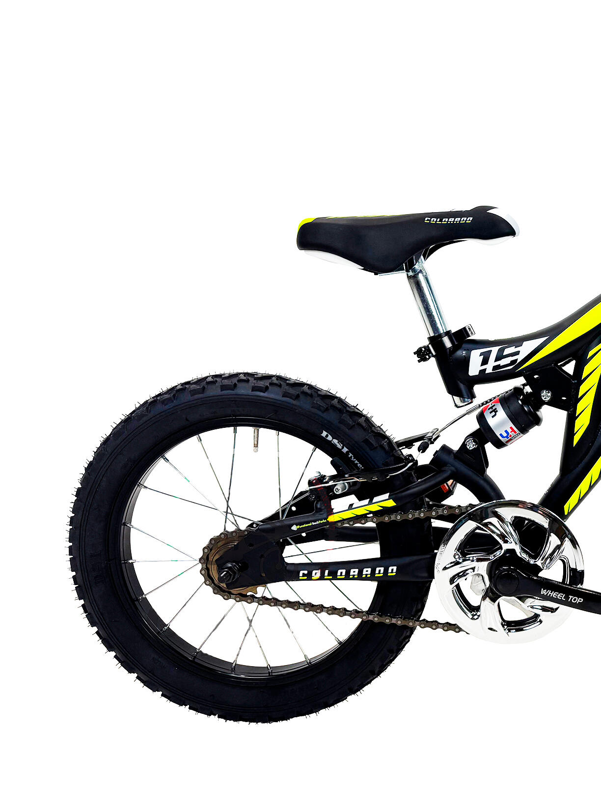 Kinderfahrrad MTB Canellini COLORADO 16" Full Suspension - Schwarz/Gelb 2/3