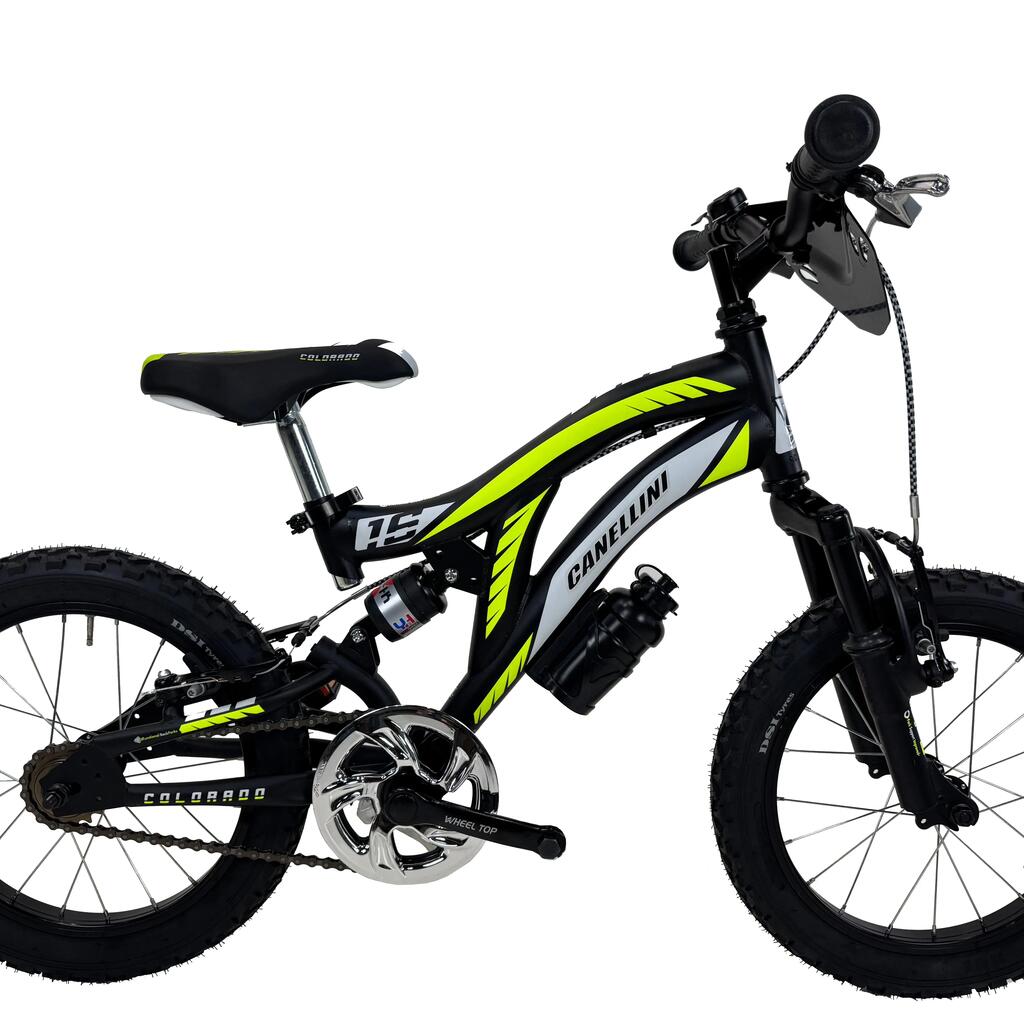 Boy's bike MTB Canellini COLORADO 16" FULL SUSPENSION - Black/Yellow