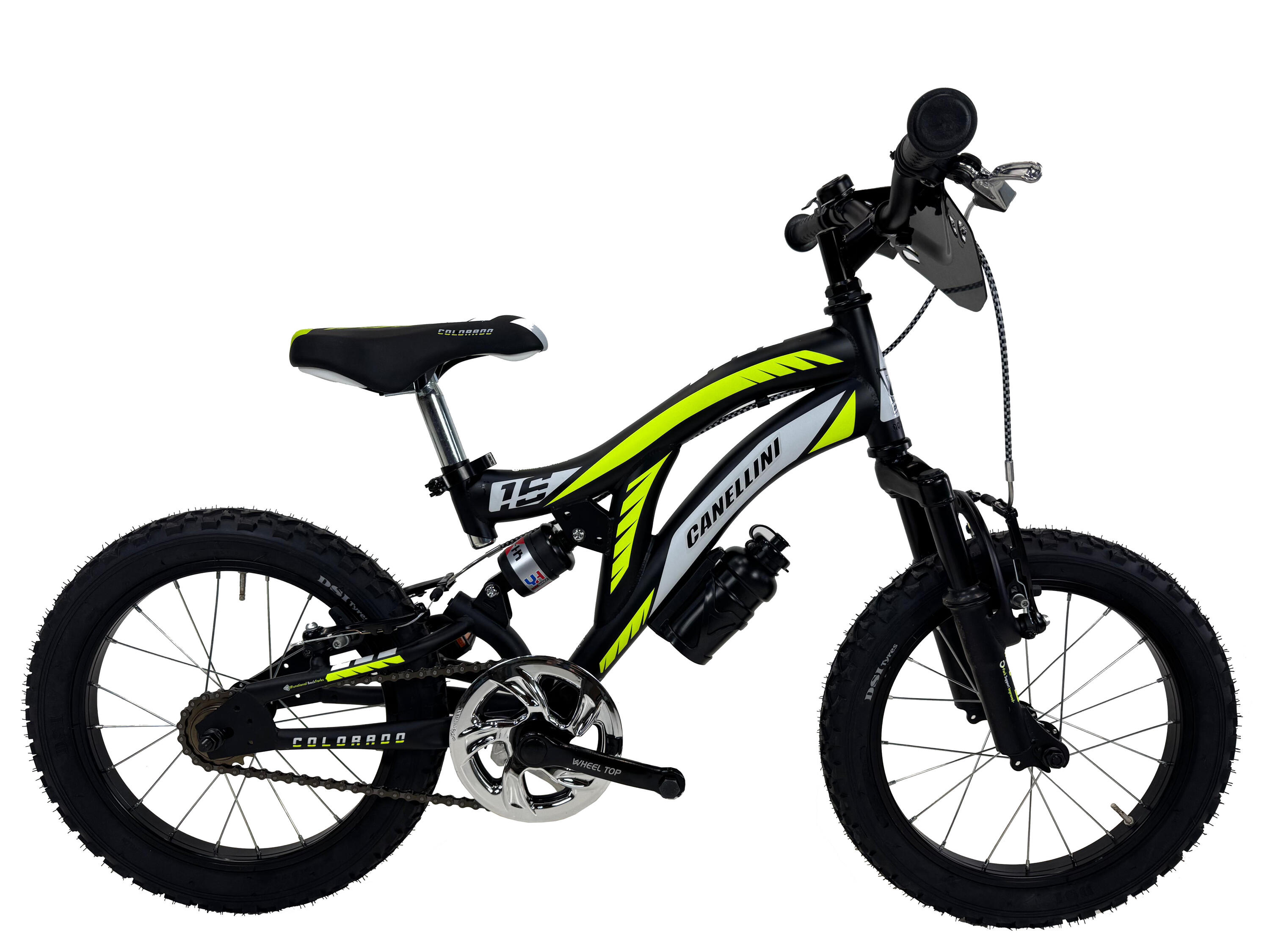 CANELLINI Bici da bambina MTB Canellini COLORADO 16" FULL SUSPENSION - Nero/Giallo