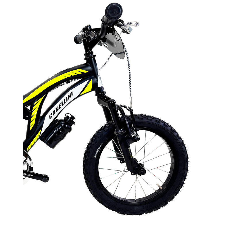 Bicicletă pentru băieți Canellini COLORADO 16" - Negru/Galben